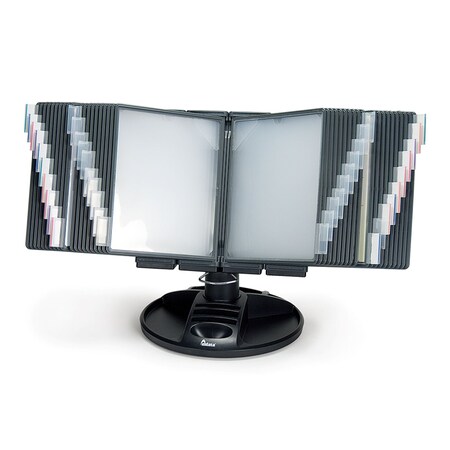 Aidata Rotary Base Reference Organizer, Stationary Tray, 40 Display Panels FDS021L-40